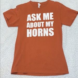 Ask me about my horns t shirt